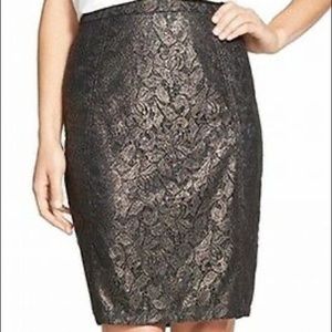 Halogen Eliza Pencil Skirt, Gold/Black